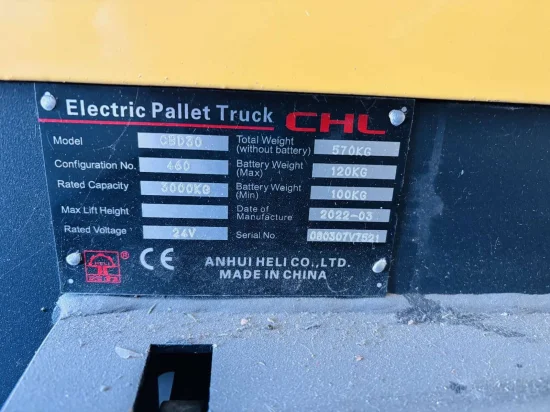 CHL 30ET elektromos raklapemelő